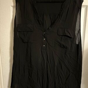 Torrid Black Sleeveless Polo Blouse